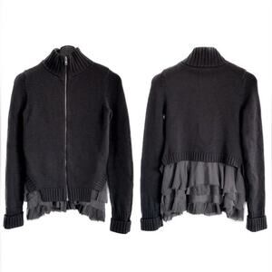 A.L.C Zip Up Wool Silk Long Sleeve Sweater Size XS